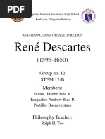 René Descartes: Group No. 12 STEM 12-B Members