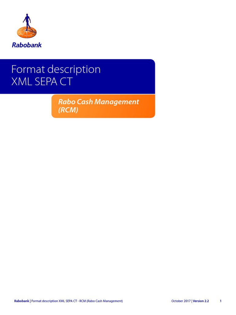 Format Description Xml Sepa Ct Rabo Cash Management Rcm Payments Financial Transaction