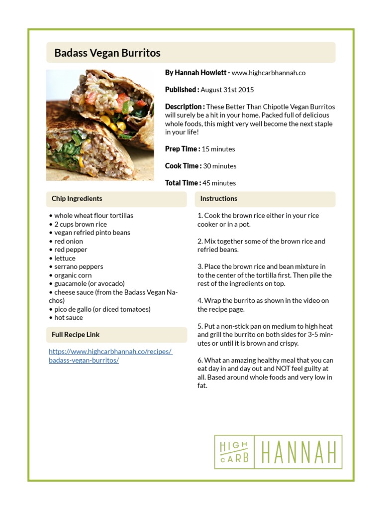 Burritos Recipe PDF
