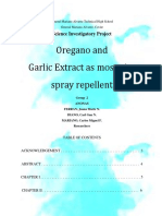 SIP Oregano and Garlic As Mosquito Spray Repellant