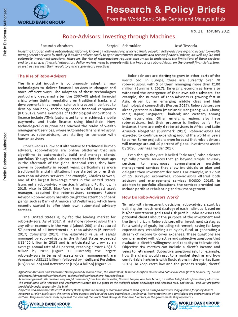 Robo Advisors Investing Through Machines | PDF | Asset Allocation | Risk