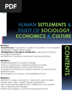 Settlements Sociology Economics Culture: Human & Study Of, &