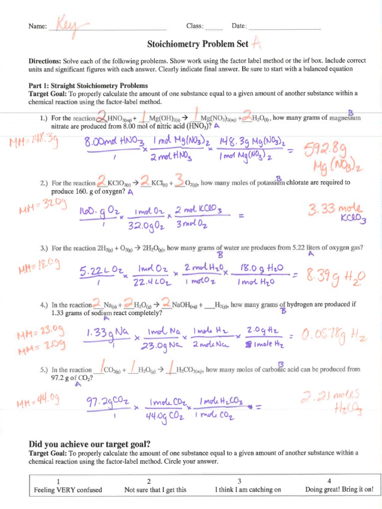 stoichiometry sample problems