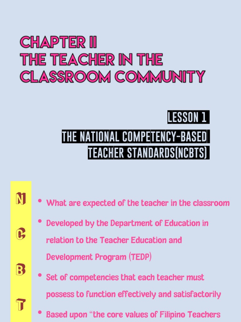 Lesson 1 The National Competency-Based Teacher Standards (NCBTS) | PDF ...