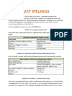 Mat Syllabus: Syllabus For Language Comprehension