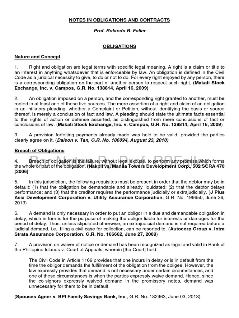Obligations and Contracts Overview | PDF | Lease | Damages