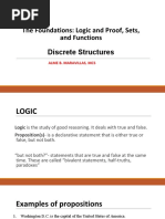 The Foundations: Logic and Proof, Sets, and Functions Discrete Structures