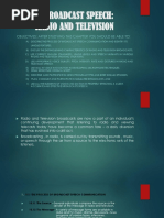 14 Broadcast Speech: Radio and Television: Objectives: After Studying This Chapter You Should Be Able To