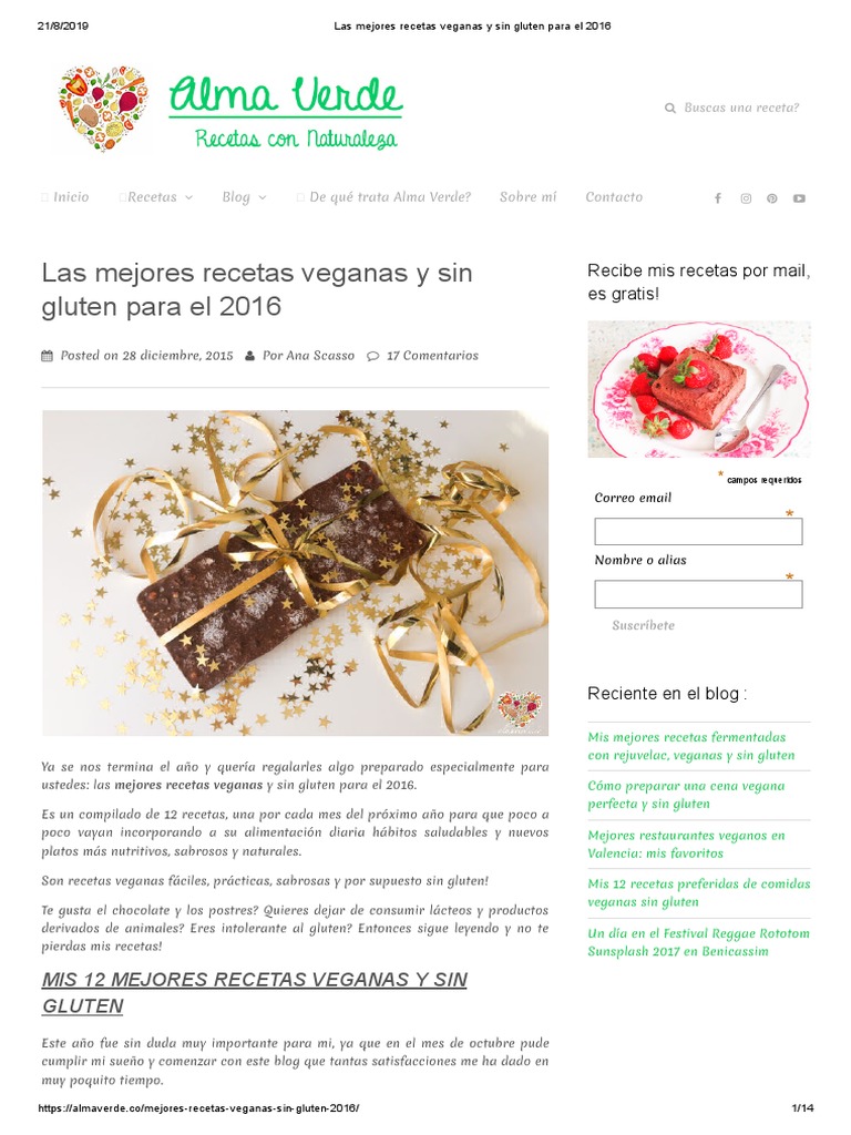 Las Mejores Recetas Veganas y Sin Gluten | PDF | Veganismo | Panes