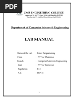 Lab Manual: CMR Engineering College