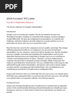 2004 Founders' IPO Letter: From The S-1 Registration Statement