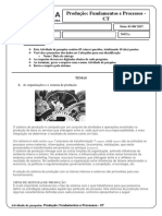 Atividade de Pesquisa - Produção Fundamentos e Processos