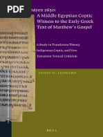 Codex Schøyen 2650. A Middle Egyptian Coptic Witness To The Early Greek Text of Matthew's Gospel