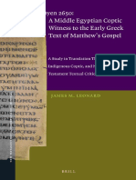 Codex Schøyen 2650. A Middle Egyptian Coptic Witness To The Early Greek Text of Matthew's Gospel