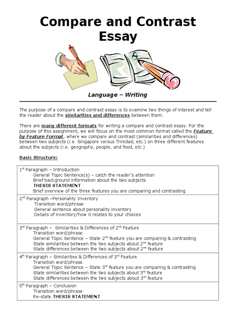 Compare Contrast Essay Format  Singapore  World Politics