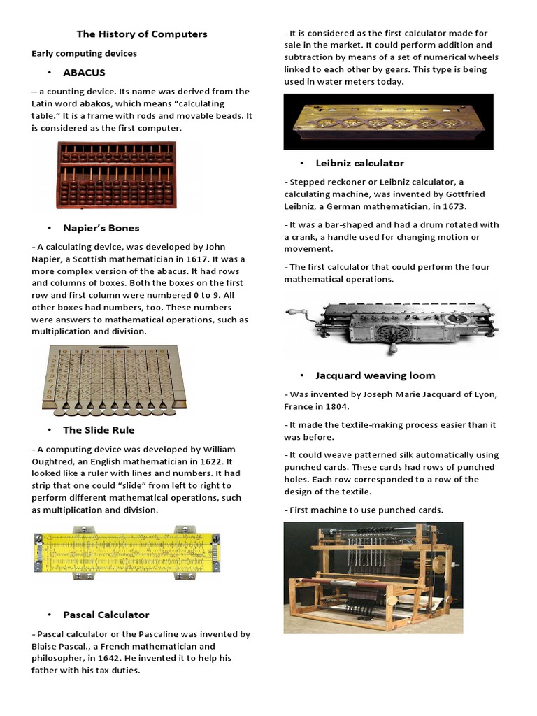 The History of Computers | PDF | Tools | Office Equipment
