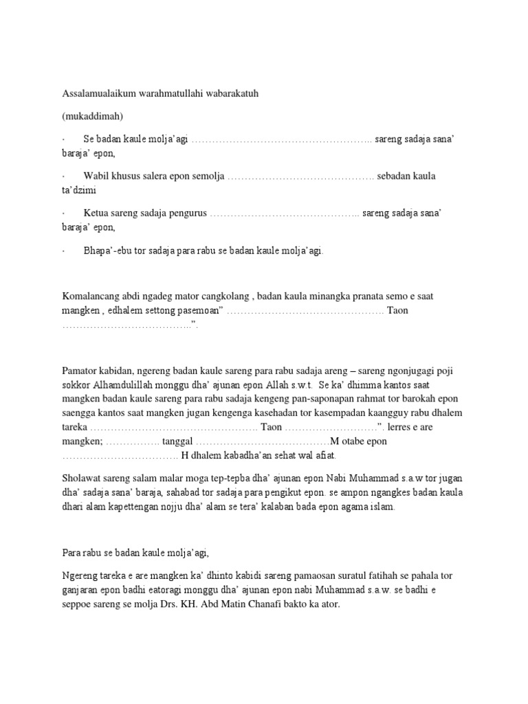 Teks Pembawa Acara Pernikahan Dalam Bahasa Madura Kumpulan Contoh Teks Mc