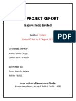Bagrry's India Limited Live Project Report