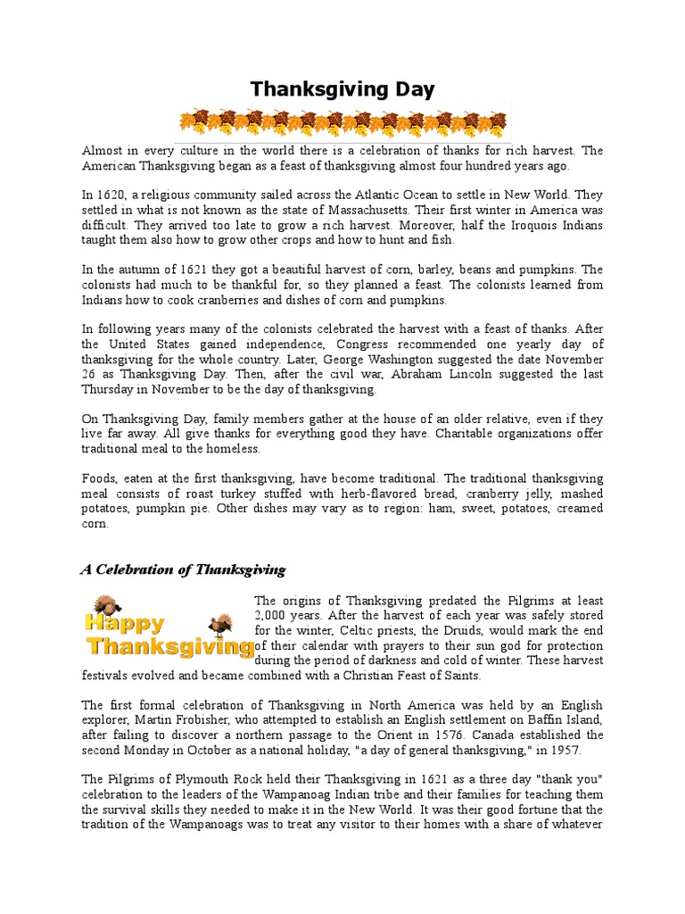 Thanksgiving Day Thanksgiving Foods