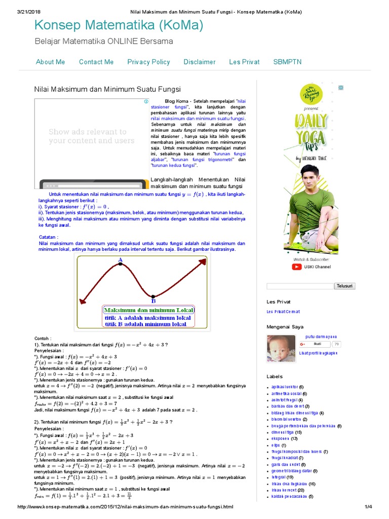 Nilai Maks Min Fungsi