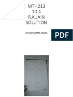 MTH213 10.4 R.K.Jain Solution: by Udit Kumar Arora