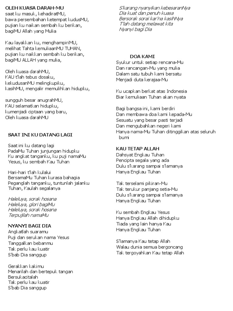 Lirik Lagu Rohani Kristen