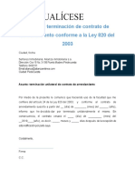 Carta de Terminacion de Contrato