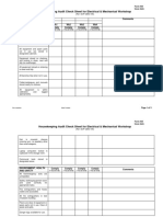 Form 435 Housekeeping Audit Checksheet For Electrical and Mechanical Workshop