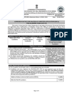 Admission Notice For For Academic Year 2019-20: Master of Computer Applications (Mca)