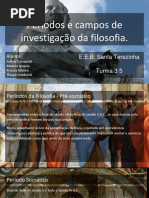 campos de investigaçoes e periodos da filosofia