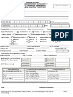 Form "F" Office of The Motor Registration Authority / Excise & Taxation Depatment Islamabad Capital Territory