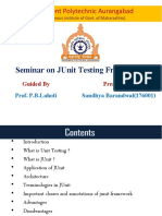 Seminar On Junit Testing Framework: Guided by Presented by