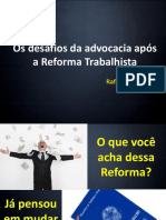 Os desafios da advocacia após a Reforma Trabalhista