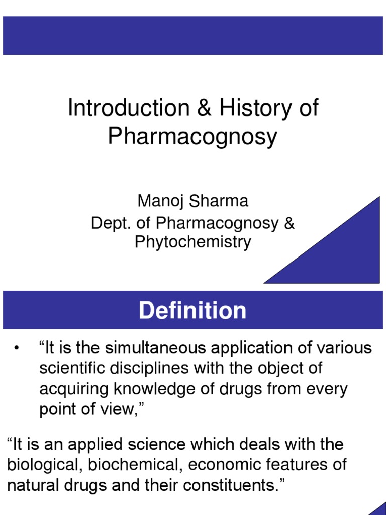 History Scope and Sources of Pharmacognosy PDF Pharmacognosy