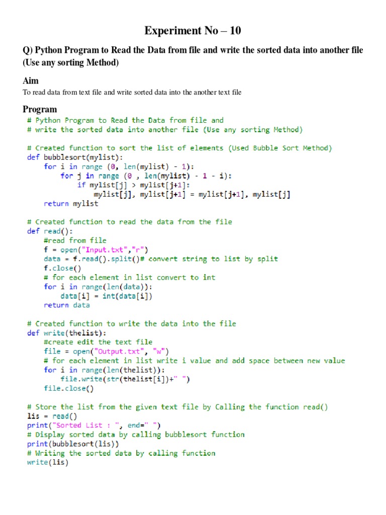Python File Sorting Program Guide | PDF