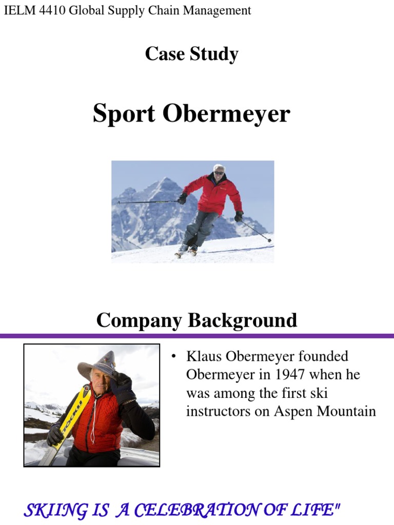 Case Study Sport Obermeyer IELM 4410 Glo PDF PDF Retail Mean