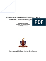 A Measure of Substitution Elasticity: Case of Pakistan's Manufacturing Industry