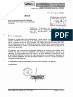 Oficio del Frente Amplio a Pedro Olaechea exigiendo priorizar debate sobre Adelanto de Elecciones y Asamblea Constituyente