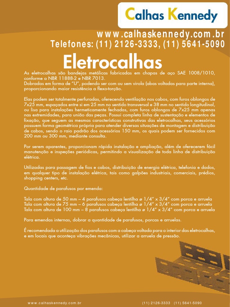 Catalogo Eletrocalhas Kennedy, PDF, Parafuso