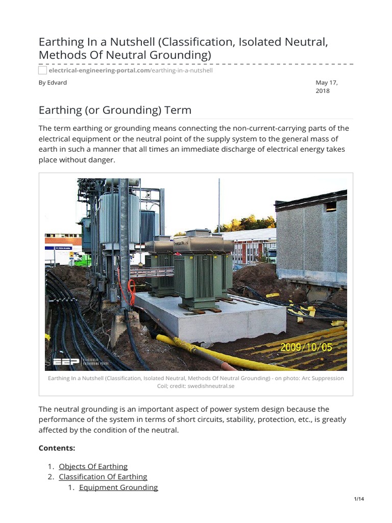 Earthing: Classification and Methods | PDF | Inductor | Capacitor