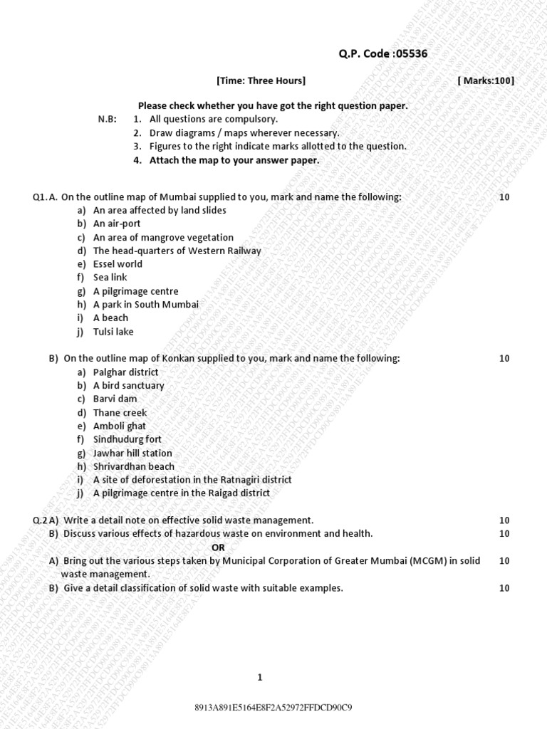 Environmental Studies Sem 2 Exam Paper | PDF