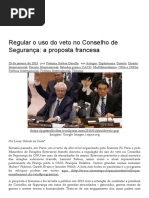 Regular o Uso Do Veto No Conselho de Segurança_ a Proposta Francesa