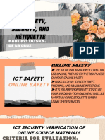 Ict Safety, Security, and Netiquette