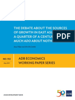 The Debate About The Sources of Growth in East Asia After A Quarter of A Century