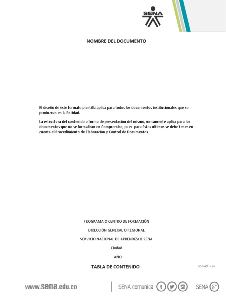 Formato SENA Plantilla Word V01 | PDF | Microsoft Word | Point and Click