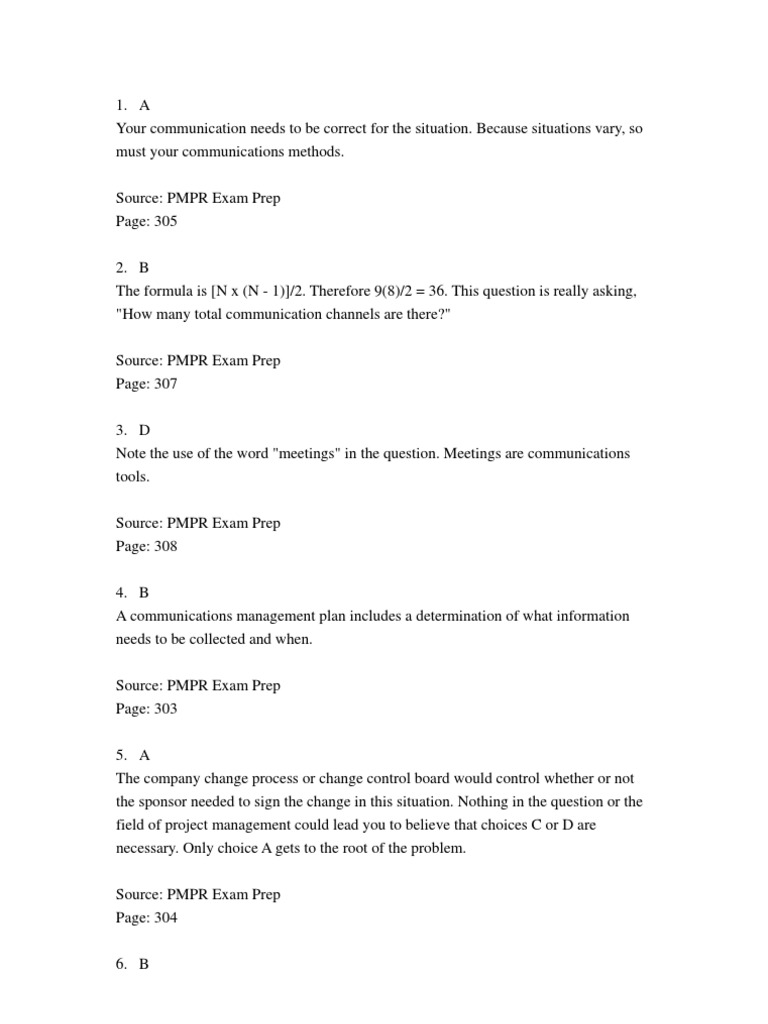 Communication Exam Questions & Answers | PDF | Test (Assessment) | Question