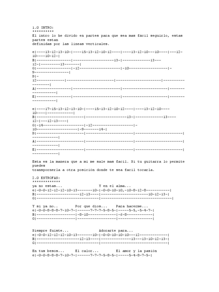 Historia De Un Amor Tabs Guitar