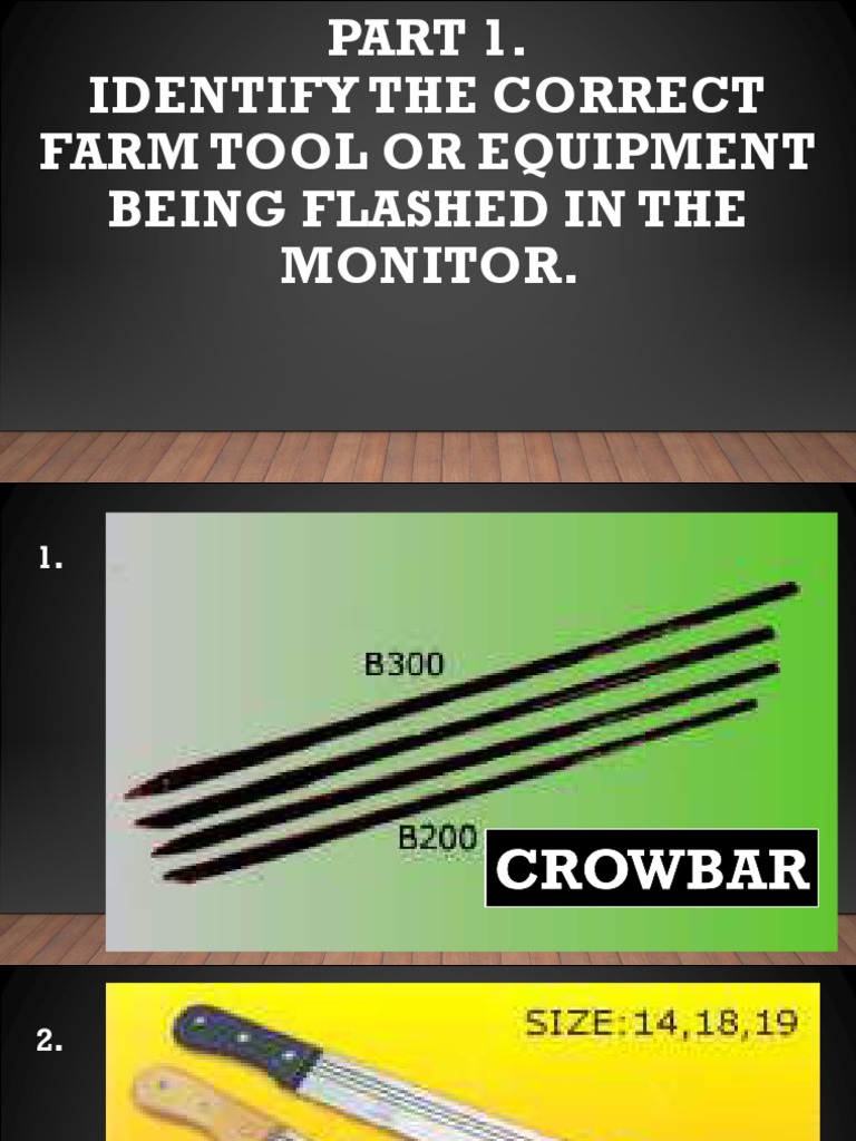 FARM Tools & Equipment QUIZ 1 PDF