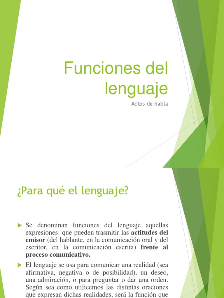 Funciones del Lenguaje y Actos de Habla | PDF | Comunicación humana ...
