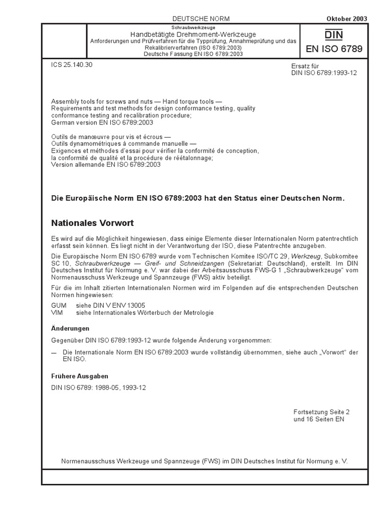 Din en Iso 6789-03 PDF | PDF